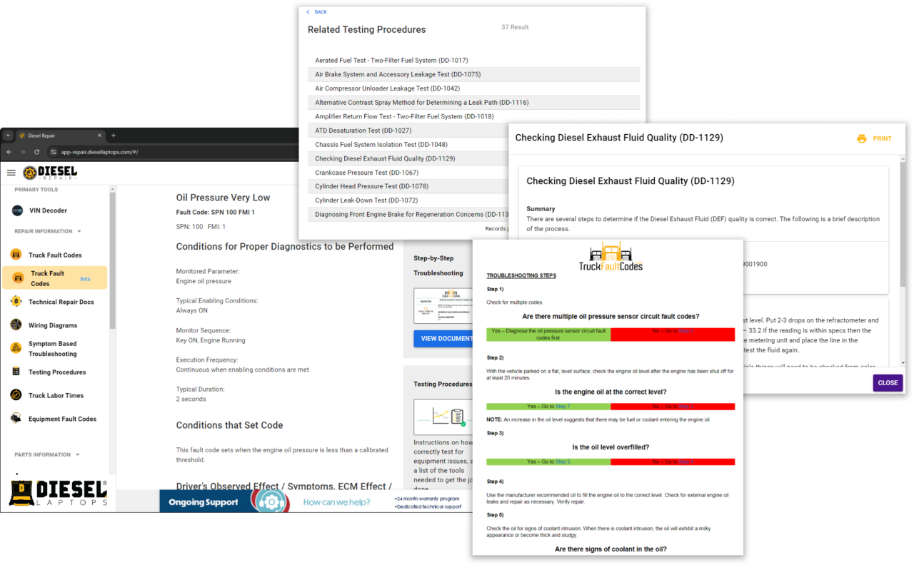 Truck Fault Codes – Diesel Repair
