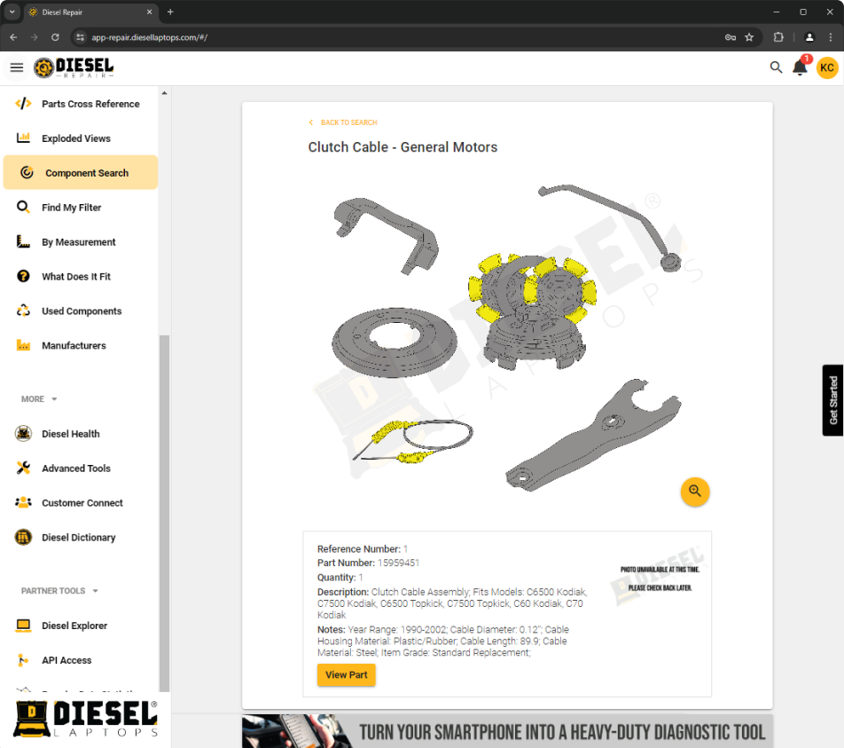 Diesel Repair Component Search