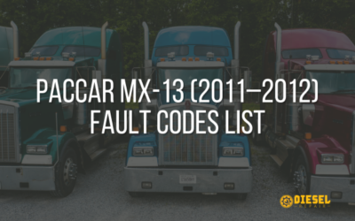 PACCAR MX-13 (2011–2012) Fault Codes List