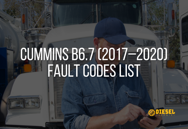 Cummins B6.7 (2017–2020) Fault Codes List