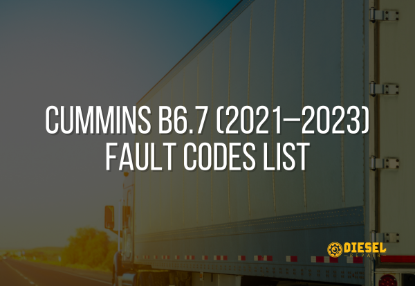 Cummins B6.7 (2021–2023) fault code reference image from Diesel Repair