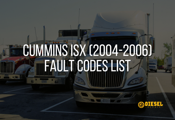 Cummins ISX (2004–2006) fault codes list for quick truck diagnostics