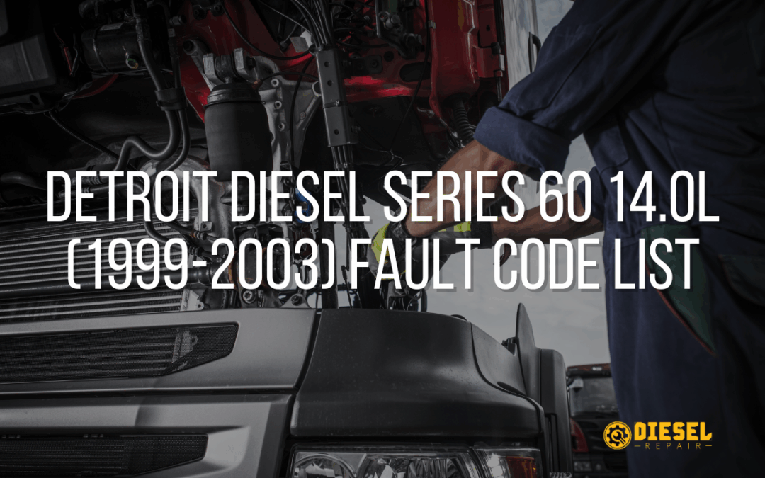 Detroit Diesel Series 60 14.0L (1999–2003) fault code list with engine specs and quick troubleshooting reference for Class 8 trucks.
