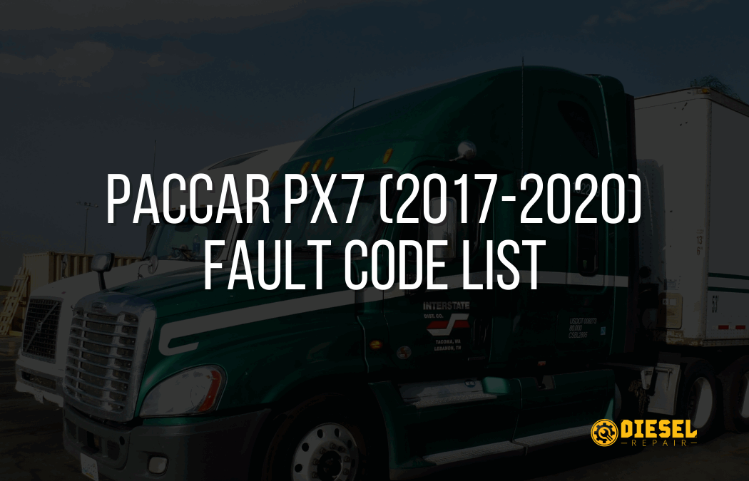 PACCAR PX7 (2017–2020) fault codes screenshot