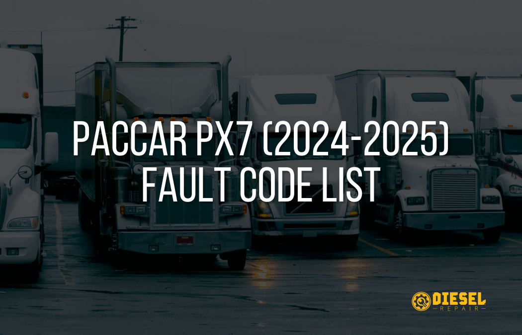 PACCAR PX7 (2024–2025) engine fault code reference chart